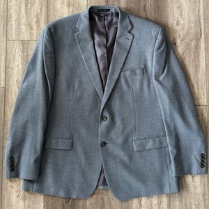 Lauren Ralph Lauren Mens 48R Suit Jacket Blue Houndstooth Sport Coat Navy Black